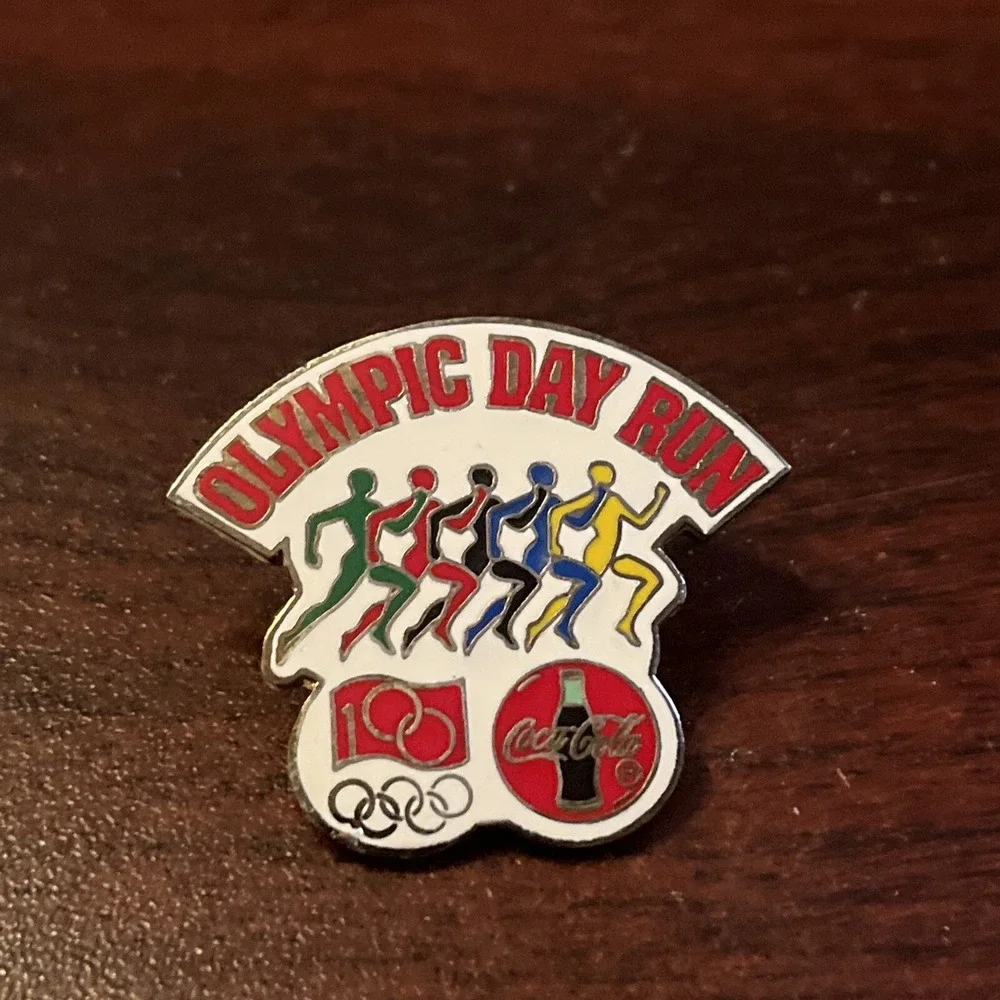 Coca-Cola Coke 1996 Centennial Olympic Day Run Lapel Hat Pin